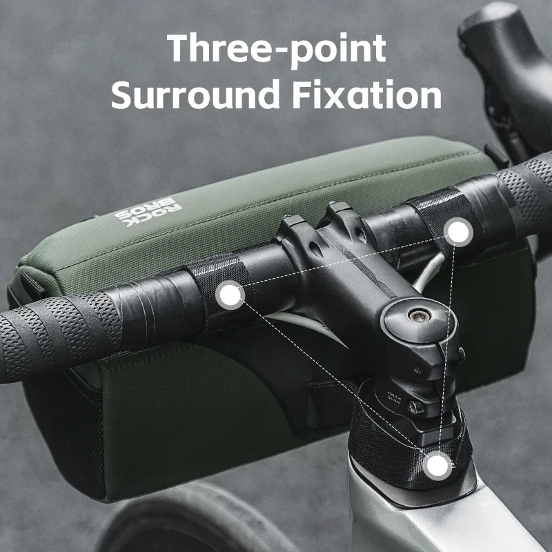 NNEOBA Waterproof Bicycle Tube Bag 2.2L Handlebar Storage Army Green