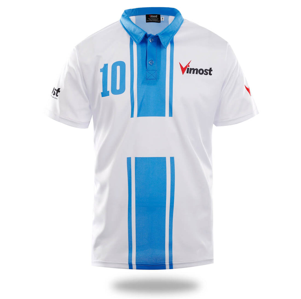 White Blue Design Soccer Jersey