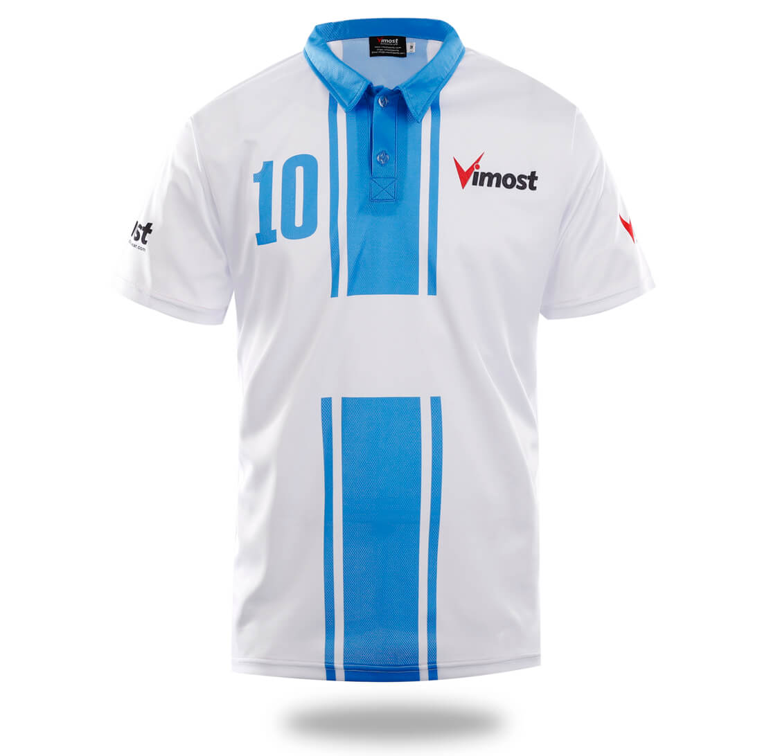 White Blue Design Soccer Jersey