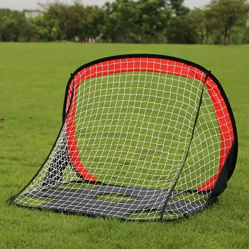 Portable Dual-Use Folding Soccer Goal - Red
