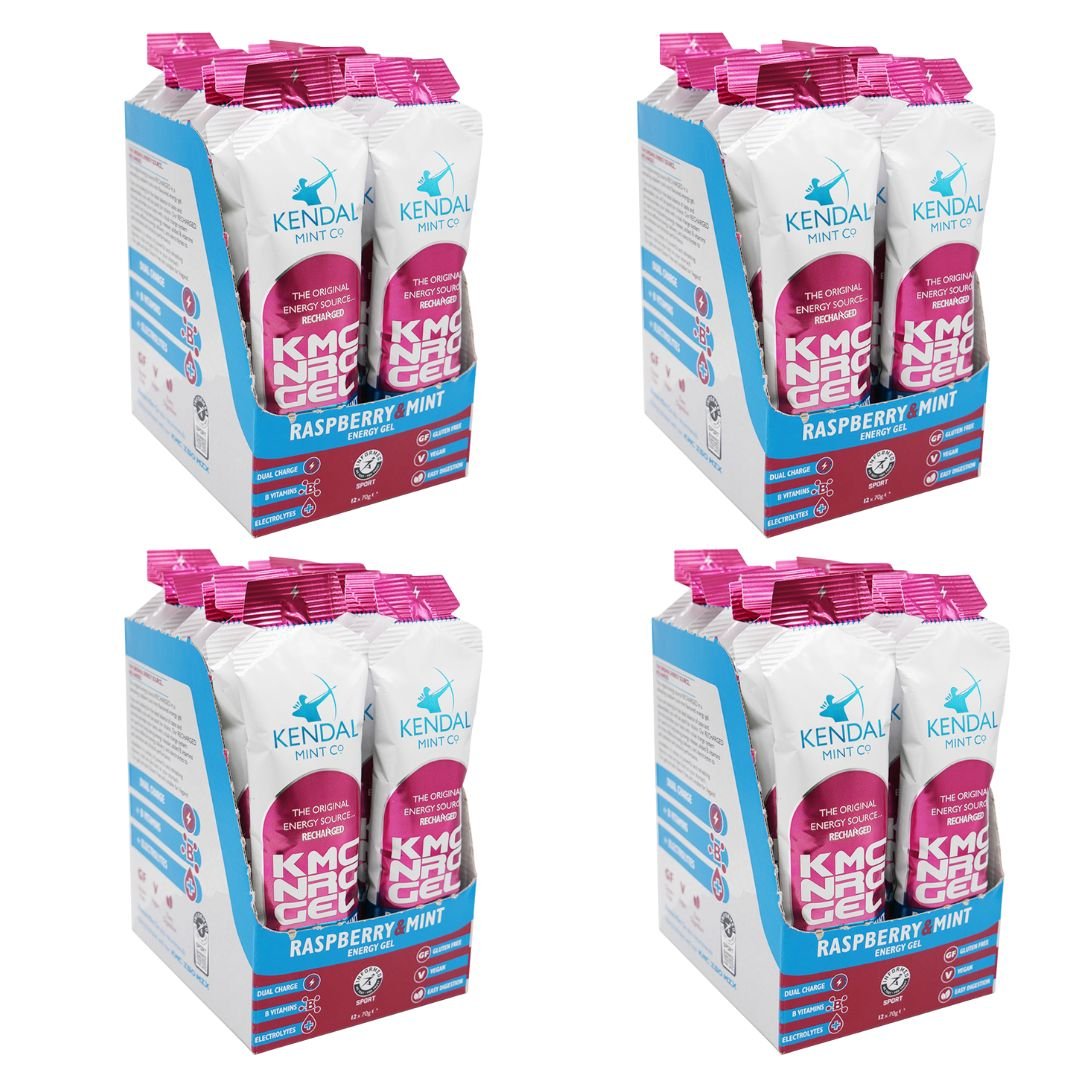KMC NRG GEL Raspberry & Mint Flavour Bundle L (48x70g Gels)