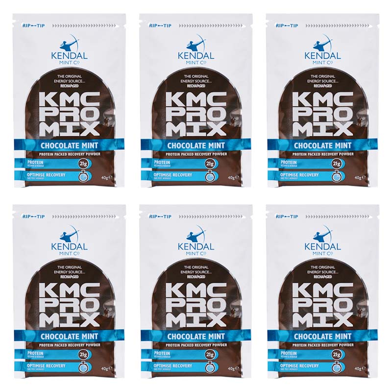 KMC PRO MIX Whey Protein Recovery Powder | Chocolate Mint Flavour | 6 x 40g